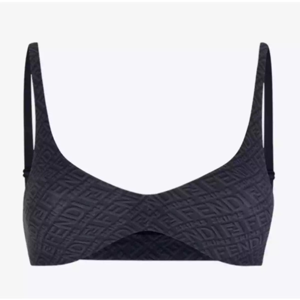 SKIMS Black Embossed Logo Bralette